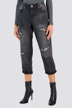 NWT INC Mid Rise Boyfriend Distressed Jeans Washed Black Sz 14